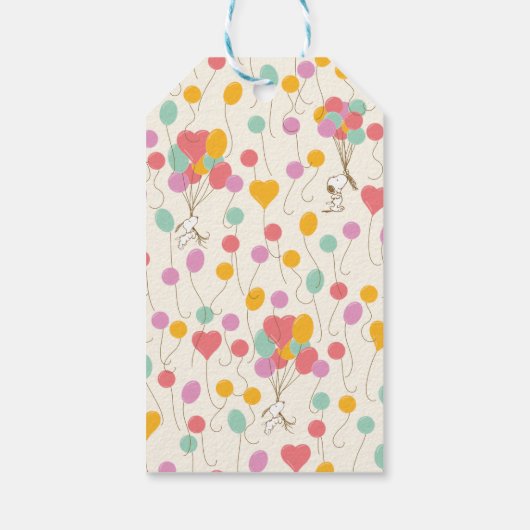 Snoopy en Ballonnen Verjaardag Cadeaulabel (Achterkant)