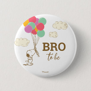 Snoopy en Ballons Baby shower Brother To Be Ronde Button 5,7 Cm