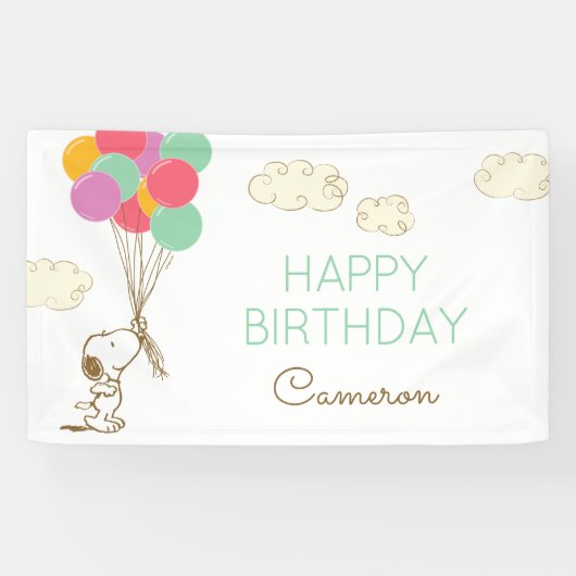 Snoopy en Balloons Birthday Spandoek (Horizontaal)