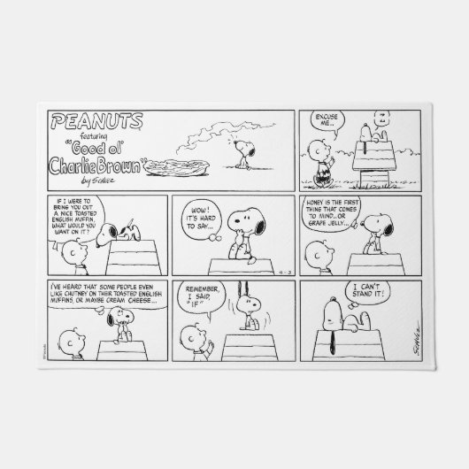 Snoopy en Charlie Brown | Engelse muffin Deurmat (Voorkant)