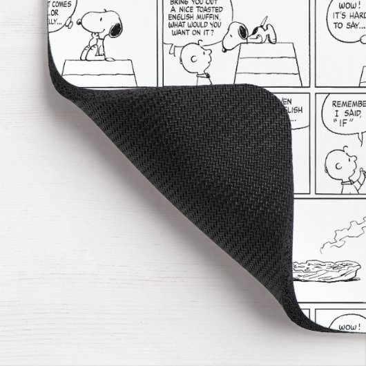 Snoopy en Charlie Brown | Engelse muffin Muismat (Hoek)