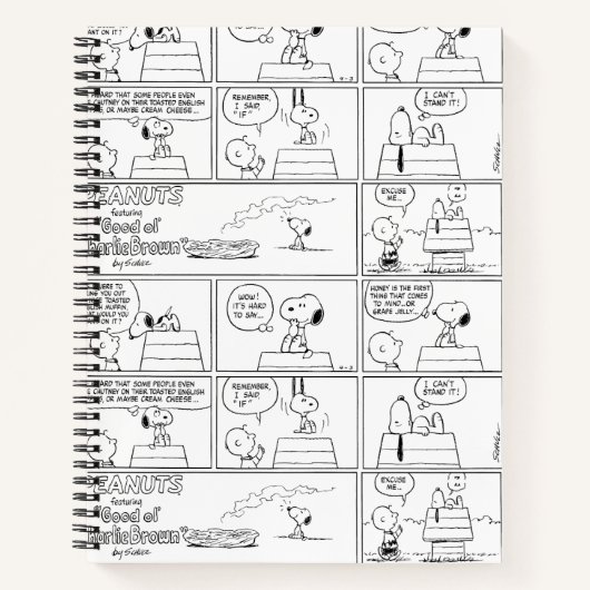 Snoopy en Charlie Brown | Engelse muffin Notitieboek (Voorkant)