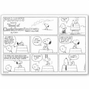 Snoopy en Charlie Brown Engelse muffin Sticker