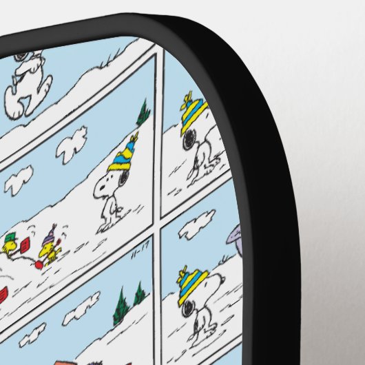 Snoopy en de Zamboni bemanning Pickleball Paddle (Links Detail)