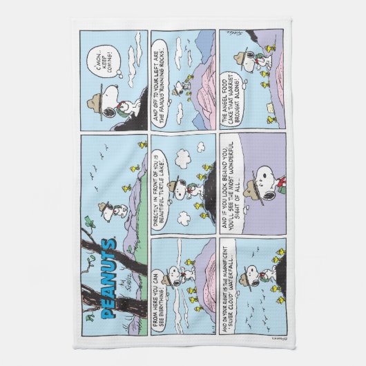 Snoopy en vrienden | Ga wandelen Theedoek (Verticaal)