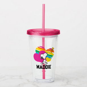 Snoopy en Woodstock Rainboogharten Acryl Drinkbeker