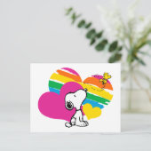 Snoopy en Woodstock | Rainboogharten Briefkaart (Staand voorkant)