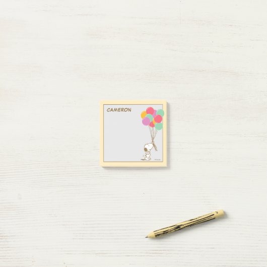 Snoopy et ballons | Ajouter vos notes post-it de n (Sur un bureau)
