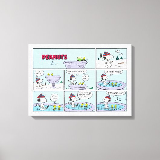 Snoopy & Friends Hockey spel Canvas Afdruk (Voorkant)