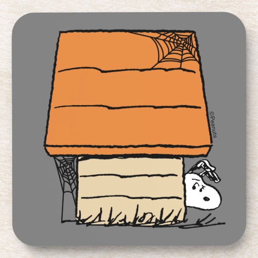 Snoopy Halloween Spin Web Doghouse Bier Onderzetter (Voorkant)