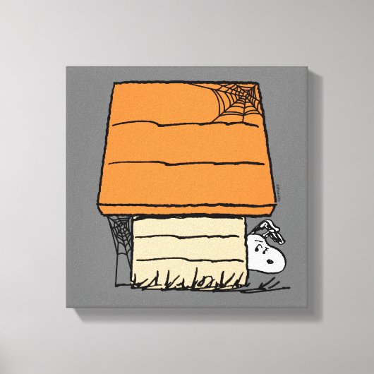 Snoopy Halloween Spin Web Doghouse Canvas Afdruk (Voorkant)