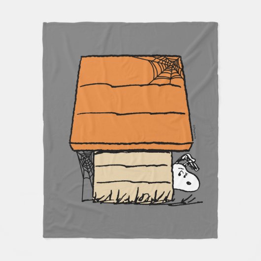 Snoopy Halloween Spin Web Doghouse Fleece Deken (Voorkant)