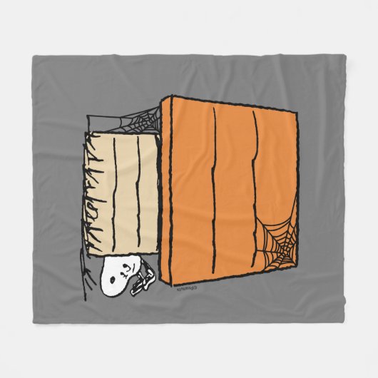 Snoopy Halloween Spin Web Doghouse Fleece Deken (Voorkant (Horizontaal))