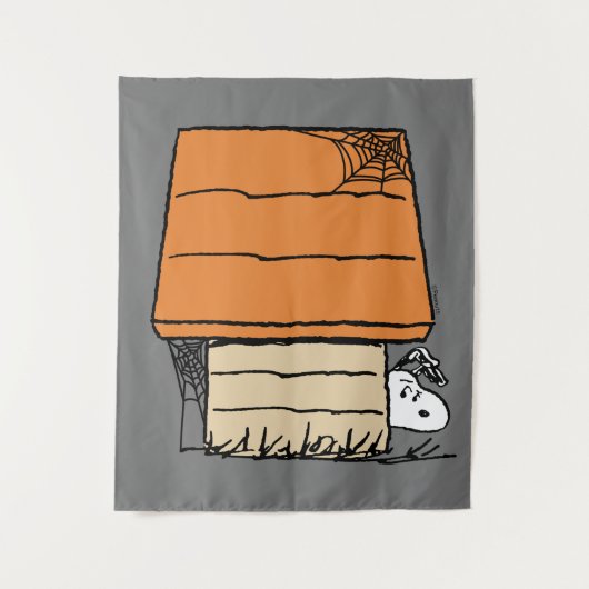 Snoopy Halloween Spin Web Doghouse Wandkleed (Voorkant)