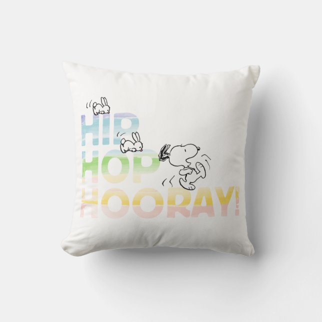 Snoopy Hip Hop Hooray Easter Kussen (Voorkant)