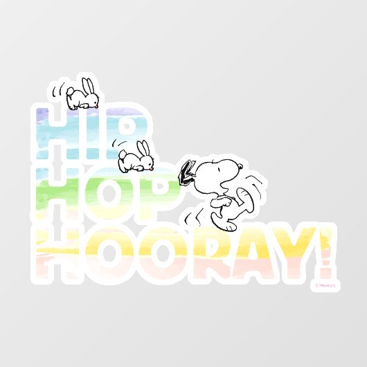 Snoopy Hip Hop Hooray Easter Raamsticker (Vel)