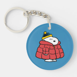 Snoopy Hiver en Manteau Gonflant Porte-Clés