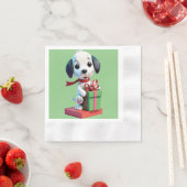 Snoopy holding geschenkdoos servet (Insitu)