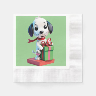 Snoopy holding geschenkdoos servet