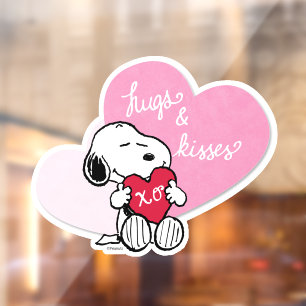 Snoopy Hugs & Kisses Raamsticker