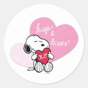 Snoopy Hugs & Kisses Ronde Sticker