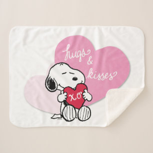 Snoopy Hugs & Kisses Sherpa Deken
