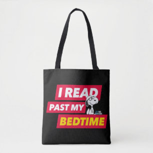 Snoopy "Ik heb mijn bedtijd gelezen" Draagtas