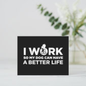 Snoopy - Ik werk zo dat mijn hond een beter leven  Briefkaart (Staand voorkant)