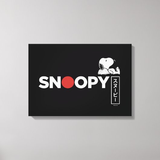 Snoopy Japanse Typografie Grafisch Canvas Afdruk (Voorkant)