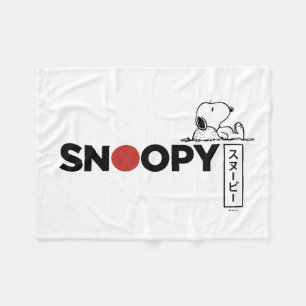Snoopy Japanse Typografie Grafisch Fleece Deken