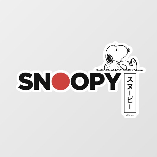 Snoopy Japanse Typografie Grafisch Raamsticker (Vel)