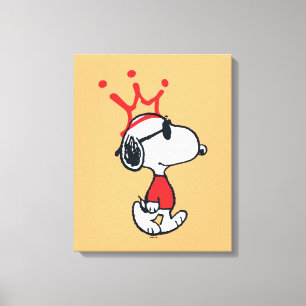 Snoopy - Joe Cool Crown Canvas Afdruk