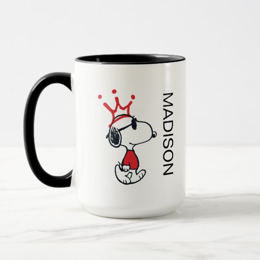 Snoopy - Joe Cool Crown | Jouw namen toevoegen Mok (Links)