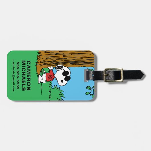 Snoopy "Joe Cool" Permanent Bagagelabel (Voorkant horizontaal)