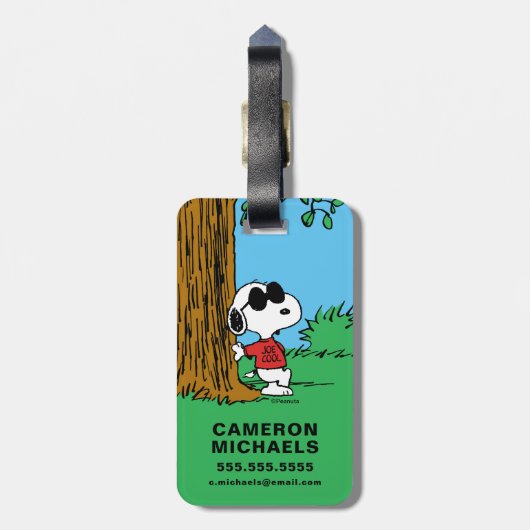 Snoopy "Joe Cool" Permanent Bagagelabel (Achterkant verticaal)