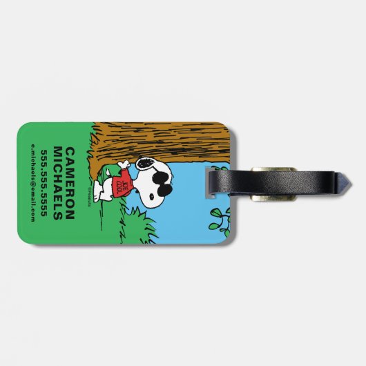 Snoopy "Joe Cool" Permanent Bagagelabel (Achterkant horizontaal)