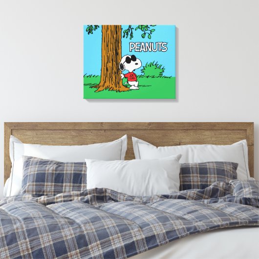 Snoopy "Joe Cool" Permanent Canvas Afdruk (Insitu (Slaapkamer))