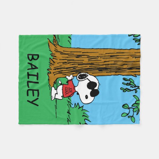 Snoopy "Joe Cool" Permanent Fleece Deken (Voorkant (Horizontaal))