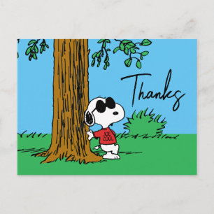 Snoopy "Joe Cool" Staand   Dank je wel Briefkaart