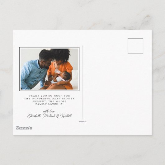 Snoopy "Joe Cool" staand | Dank u Briefkaart (Achterkant)