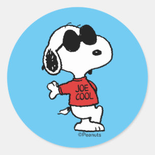 Snoopy "Joe Cool" Staand Ronde Sticker