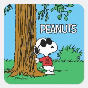 Snoopy "Joe Cool" Staand Vierkante Sticker