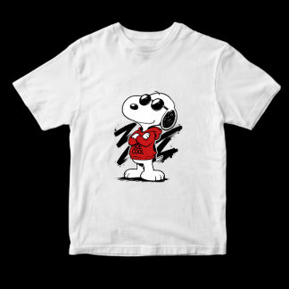 Snoopy Joe Cool stijlvolle handgetekende cartoon T-shirt