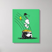 Snoopy Jumping in Pot of Gold Canvas Afdruk (Voorkant)
