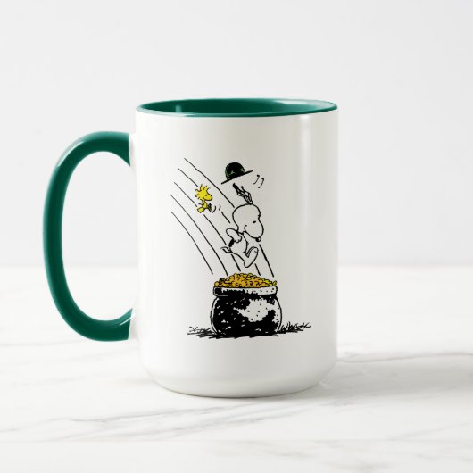 Snoopy Jumping in Pot of Gold Mok (Links)