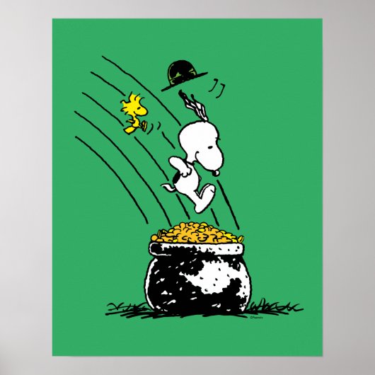 Snoopy Jumping in Pot of Gold Poster (Voorkant)
