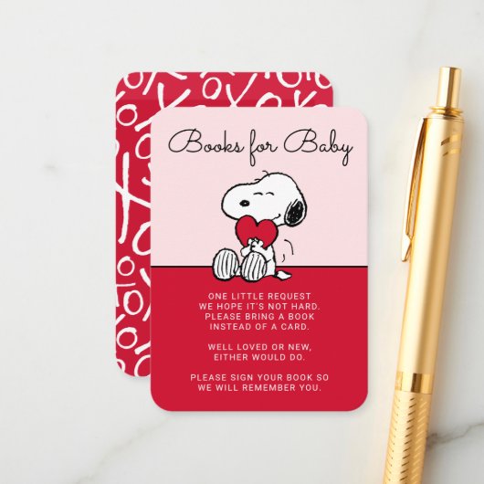 Snoopy | Little Sweetheart Baby Shower Enclosure C Informatiekaartje (Voorkant / Achterkant in situ)