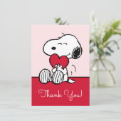 Snoopy | Little Sweetheart Baby Shower Thank You C Bedankkaart (Staand voorkant)