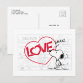 Snoopy "Love" Comic Strip Graphic Briefkaart (Voorkant / Achterkant)