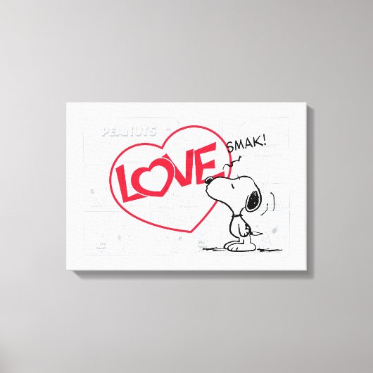 Snoopy "Love" Comic Strip Graphic Canvas Afdruk (Voorkant)